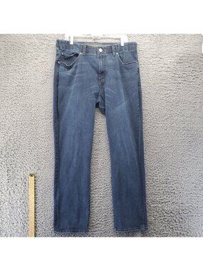 Lee Jeans Mens 36X32 Blue Extreme Motion Straight Fit Tapered Leg Performance